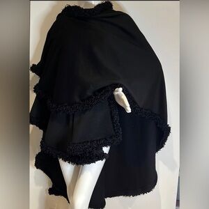 Fleurette for Neiman Marcus Cashmere Large Long Wool Wrap Cape